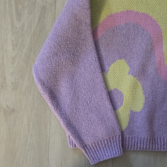 Zara Pastel Floral Sweater - Purple and Yellow - Picture 7 of 8